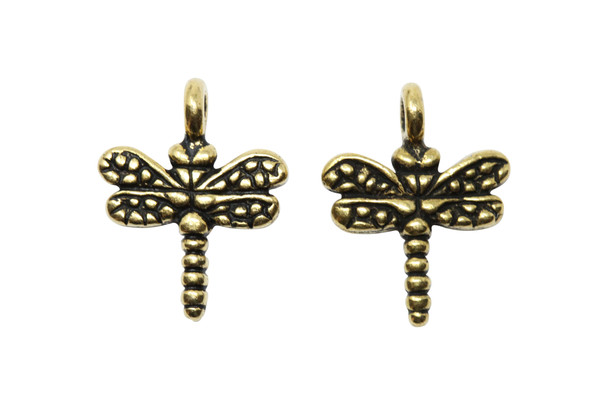 Small Dragonfly Charm - Gold Plated