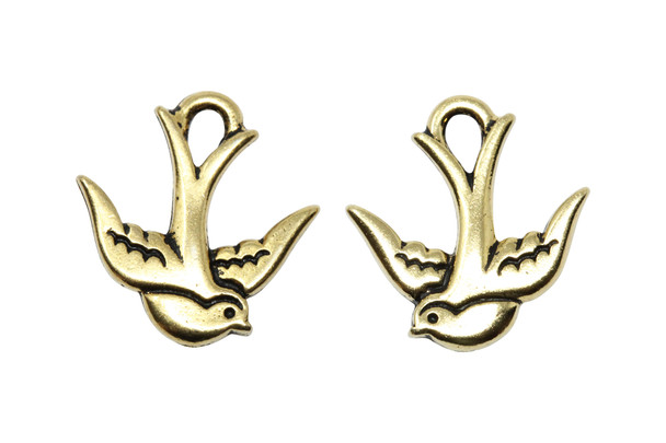 Swallow Charm - Gold Plated