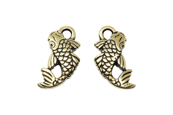 Gold Plated 9.5x18mm Koi Charm