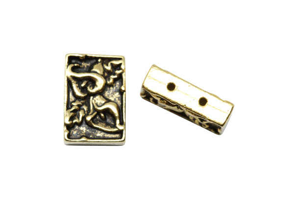 Gold Plated 9.8x14.3mm Calla Two Hole Bead