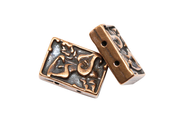 Copper Plated 9.8x14.3mm Calla Two Hole Bead