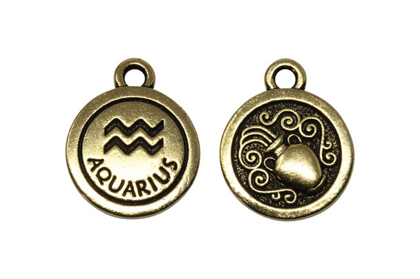 Gold Plated 15.75x18.75mm Aquarius Charm