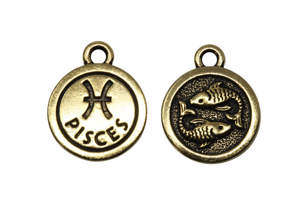 Gold Plated 15.75x18.75mm Pisces Charm