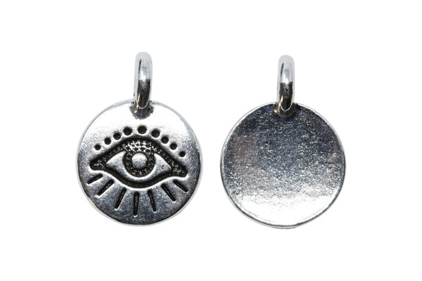 Silver Plated 12.1x16.6mm Evil Eye Charm