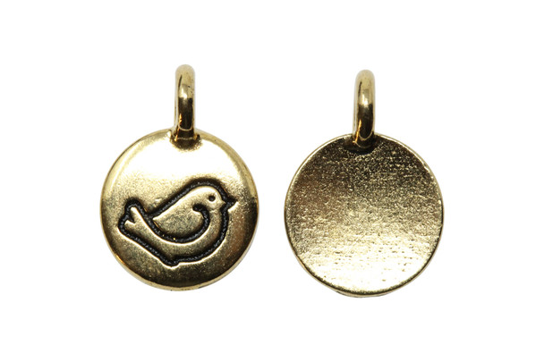 Gold Plated 11.6x16.6mm Fat Bird Charm