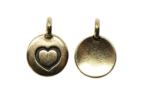 Gold Plated 11.6x16.6mm Heart Charm