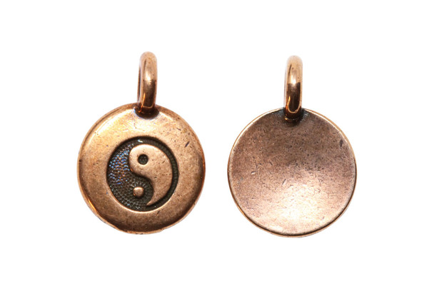 Copper Plated 11.6x16.6mm Yin Yang Charm