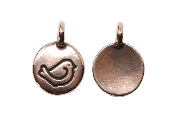 Fat Bird Charm - Copper Plated