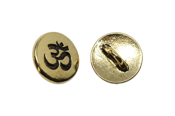 Gold Plated 12x12mm Small Om Button
