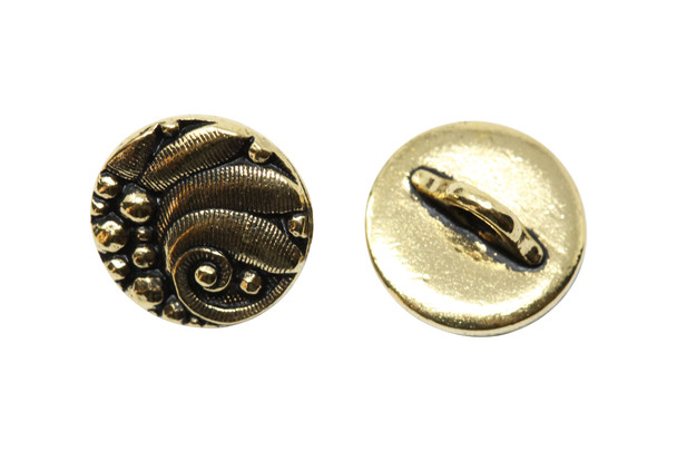 Czech Round Button - Gold Plated
