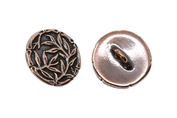 Copper Plated 16x16mm Bamboo Button
