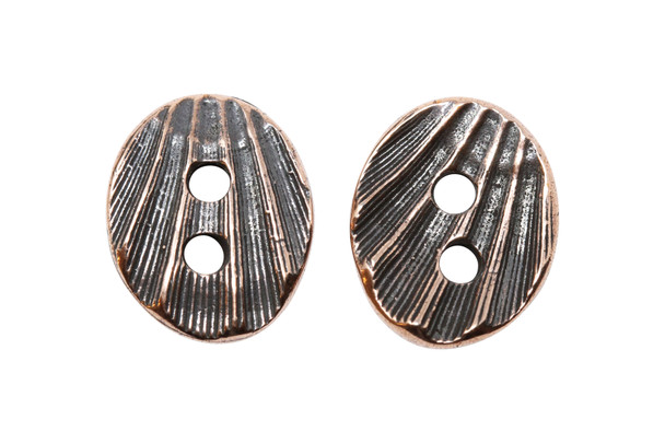 Copper Plated 13.75x17mm Shell Button