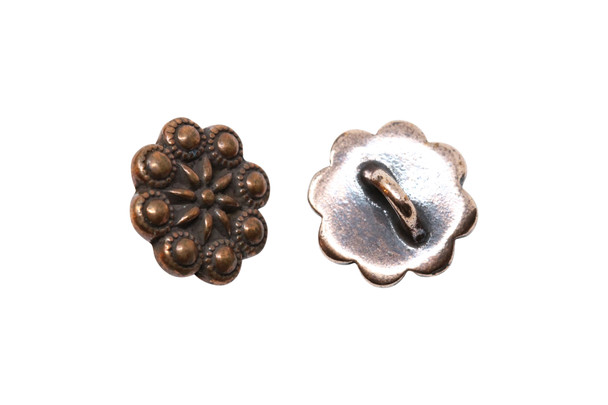 Rosette Button - Copper Plated