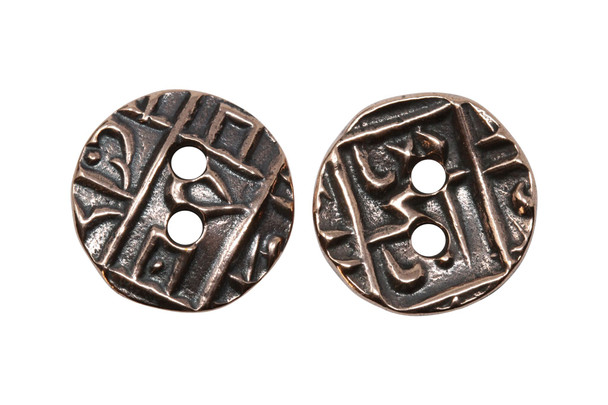 Copper Plated 17.5x17.5mm Coin Button