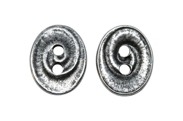 Antique Pewter 14x17.5mm Swirl Button