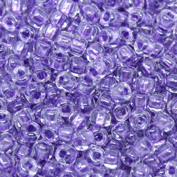 Size 8 Miyuki Seed Beads -- 710 Crystal / Sparkle Purple Lined