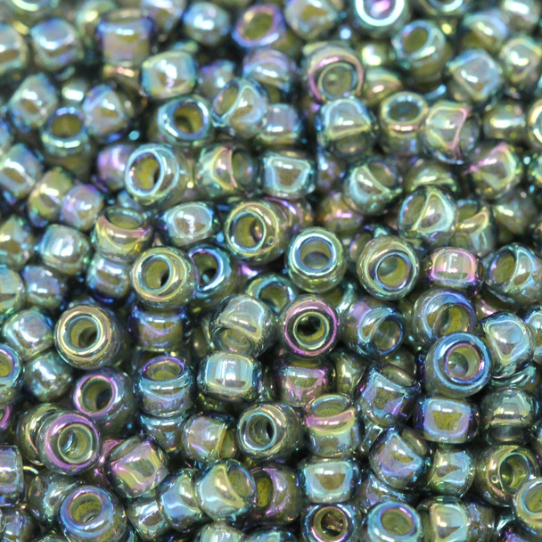 Size 8 Miyuki Seed Beads -- 361 Olivine / Beige Lined AB