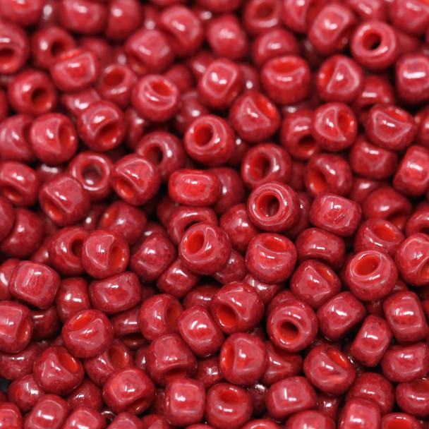 Size 8 Miyuki Seed Beads -- 407A Opaque Brick Red