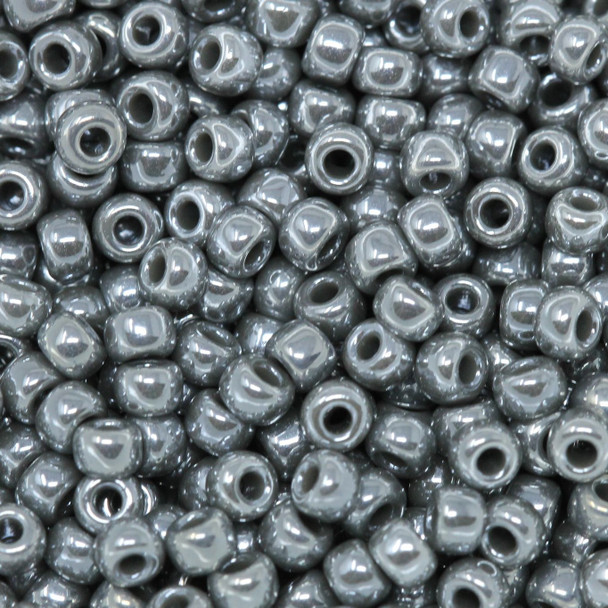 Size 8 Miyuki Seed Beads -- 449A Dark Grey Pearl