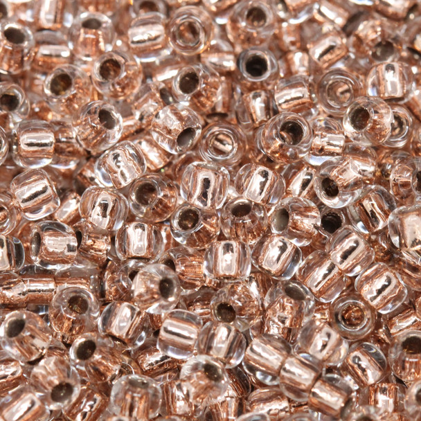Size 8 Toho Seed Beads -- 465B Crystal / Copper Lined