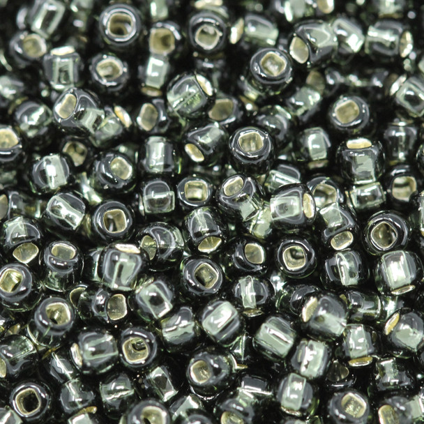 Size 8 Toho Seed Beads -- 21B Black Diamond / Silver Lined