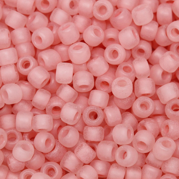 Size 8 Miyuki Seed Beads -- F204 Transparent Pink Matte