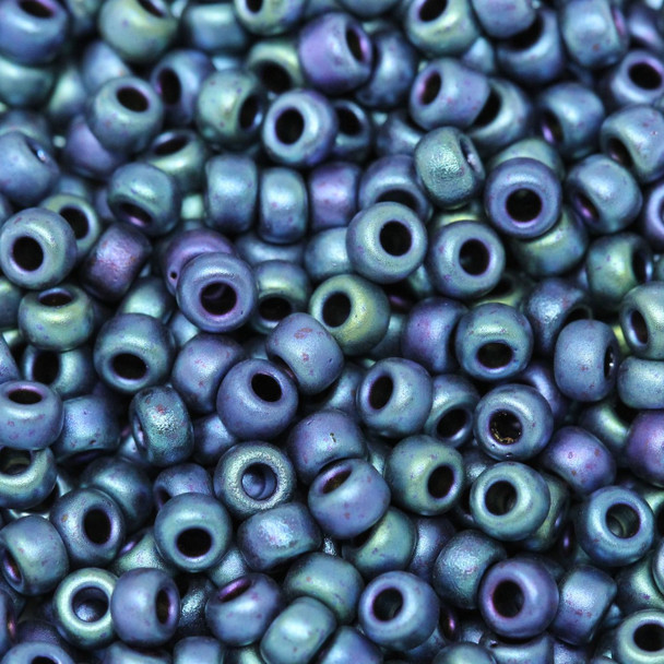 Size 8 Miyuki Seed Beads -- F460K Blue Cardinal Iris Matte