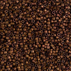 Delicas Size 11 Miyuki Seed Beads -- 1051 Metallic Bronze Matte / Gold Iris