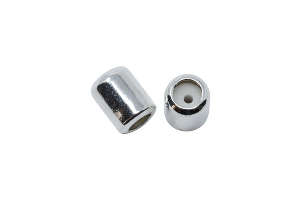 Silver Plated 4x5mm Silicone Barrel Bead