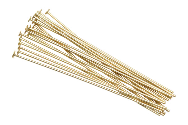 Satin Hamilton Gold 1.5" Long 24 Gauge Head Pins - 20 Pieces