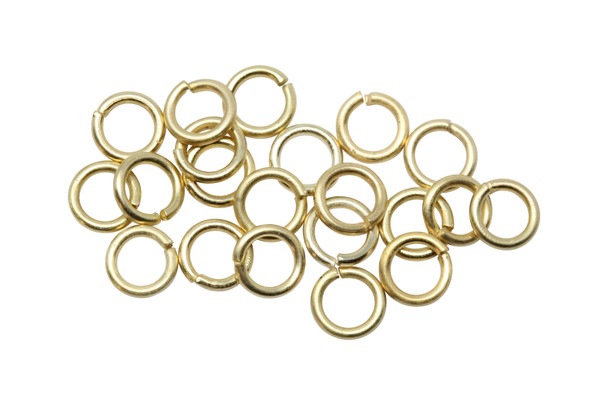 Satin Hamilton Gold 4mm Round 21 Gauge OPEN Jump Rings - 20 Pieces