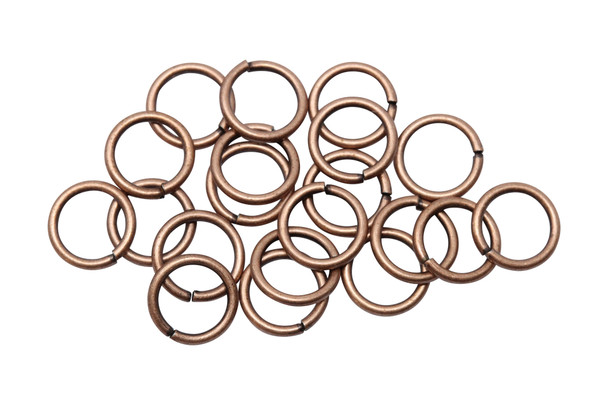 Antique Copper 8mm Round 18 Gauge OPEN Jump Rings - 20 Pieces