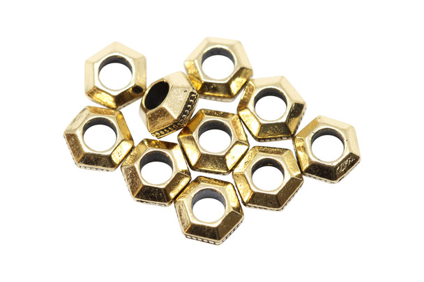 Gold Plated 5mm Faceted 2mm Hole Bead - 10 Pieces