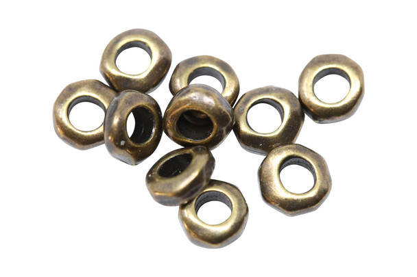 Brass Plated 5mm Nugget 2mm Hole Bead - 10 Pieces