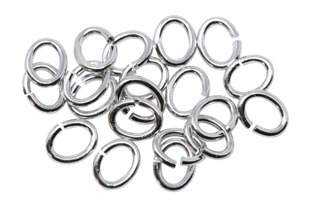 Platinum Plated Large Oval OPEN Jump Rings - 20 Pieces