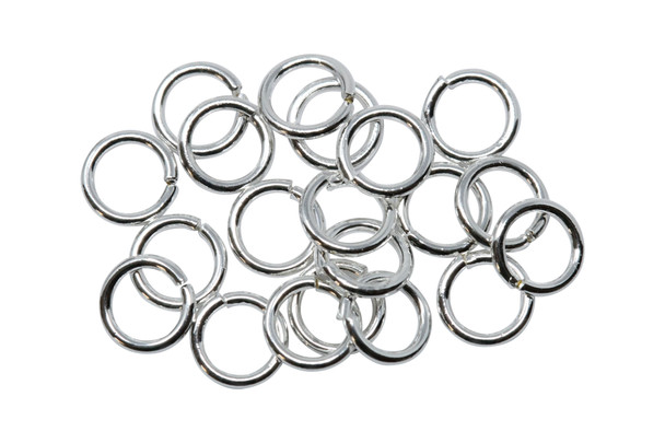 Silver Plated 6mm Round 21 Gauge OPEN Jump Rings - 20 Pieces