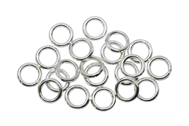 Silver Plated 6mm 18 Gauge CLOSED Jump Rings - 20 Pieces