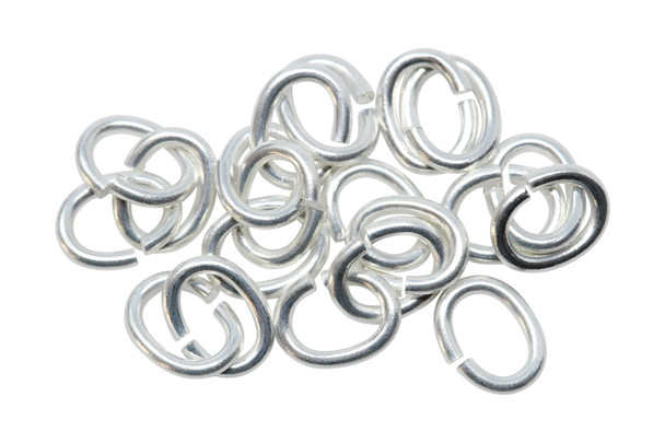 Silver Plated Medium Oval OPEN Jump Rings - 20 Pieces
