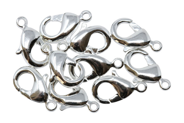 Silver Plated 12x7mm Trigger Clasp - 10 Pieces