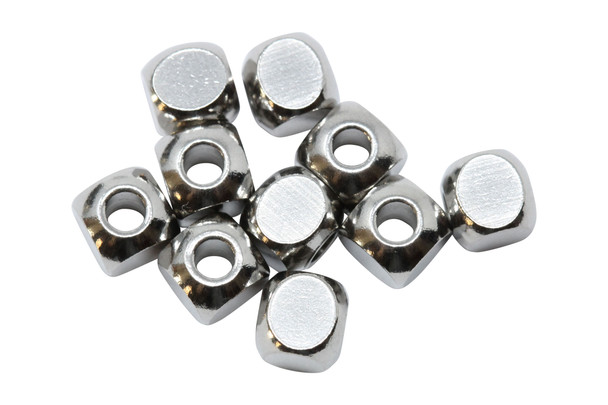 6mm Cube Bead Stainless Steel - 10 pieces