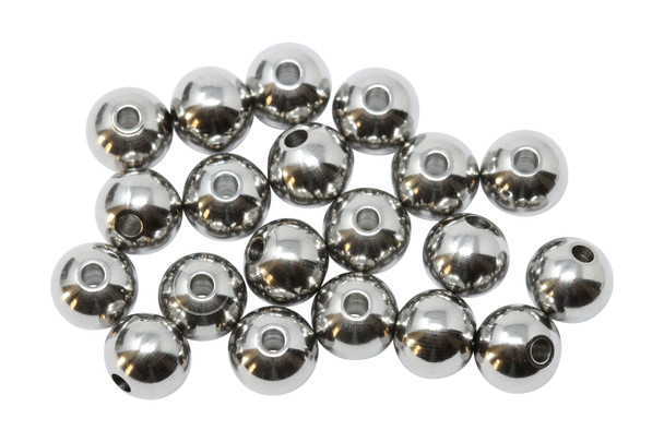 Stainless Steel Polished 8mm Round Beads - 20 Pieces