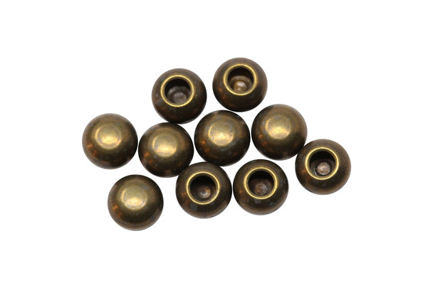 Brass Plated 2mm Leather Decorative Glue On Ends - 10 Pieces
