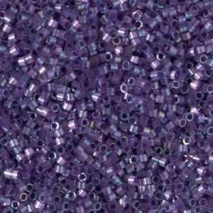 Delicas Size 11 Miyuki Seed Beads -- 1881 Dyed Dark Orchid AB/Silk Lined