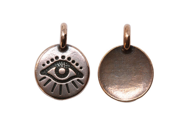 Copper Plated 12.1x16.6mm Evil Eye Charm