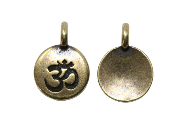 Brass Plated 11.6x16.6mm Om Charm