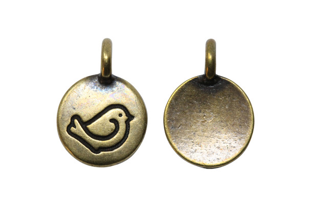 Brass Plated 11.6x16.6mm Fat Bird Charm