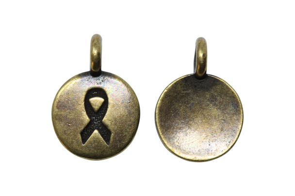 Brass Plated 11.6x16.6mm Ribbon Charm