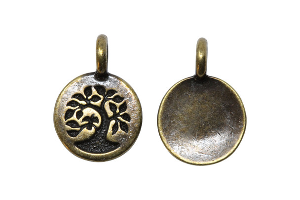 Tree Charm - Brass Plated