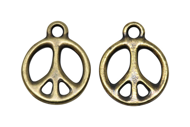 Brass Plated 15.5x18.75mm Peace Charm