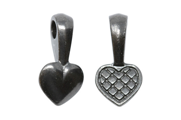 Heart Glue-on Pad - Black Plated